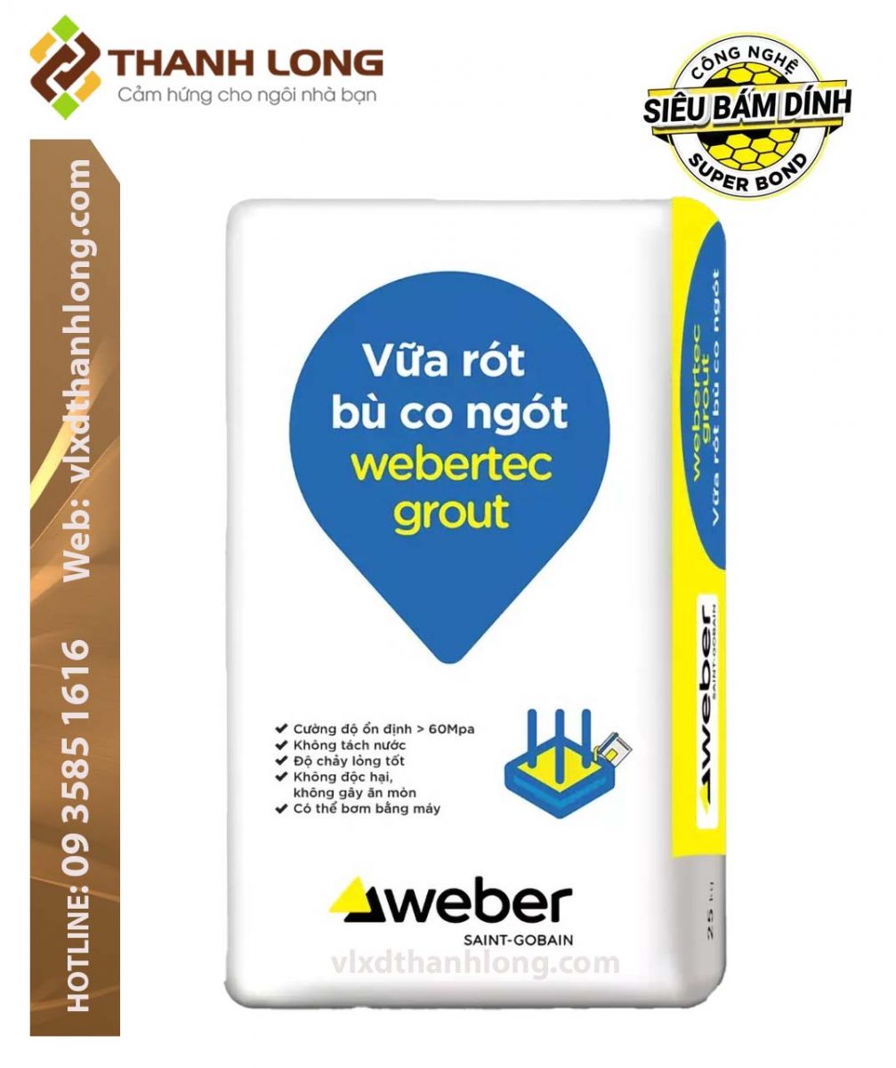 Vữa rót bù co ngót Weber (25kg/bao)